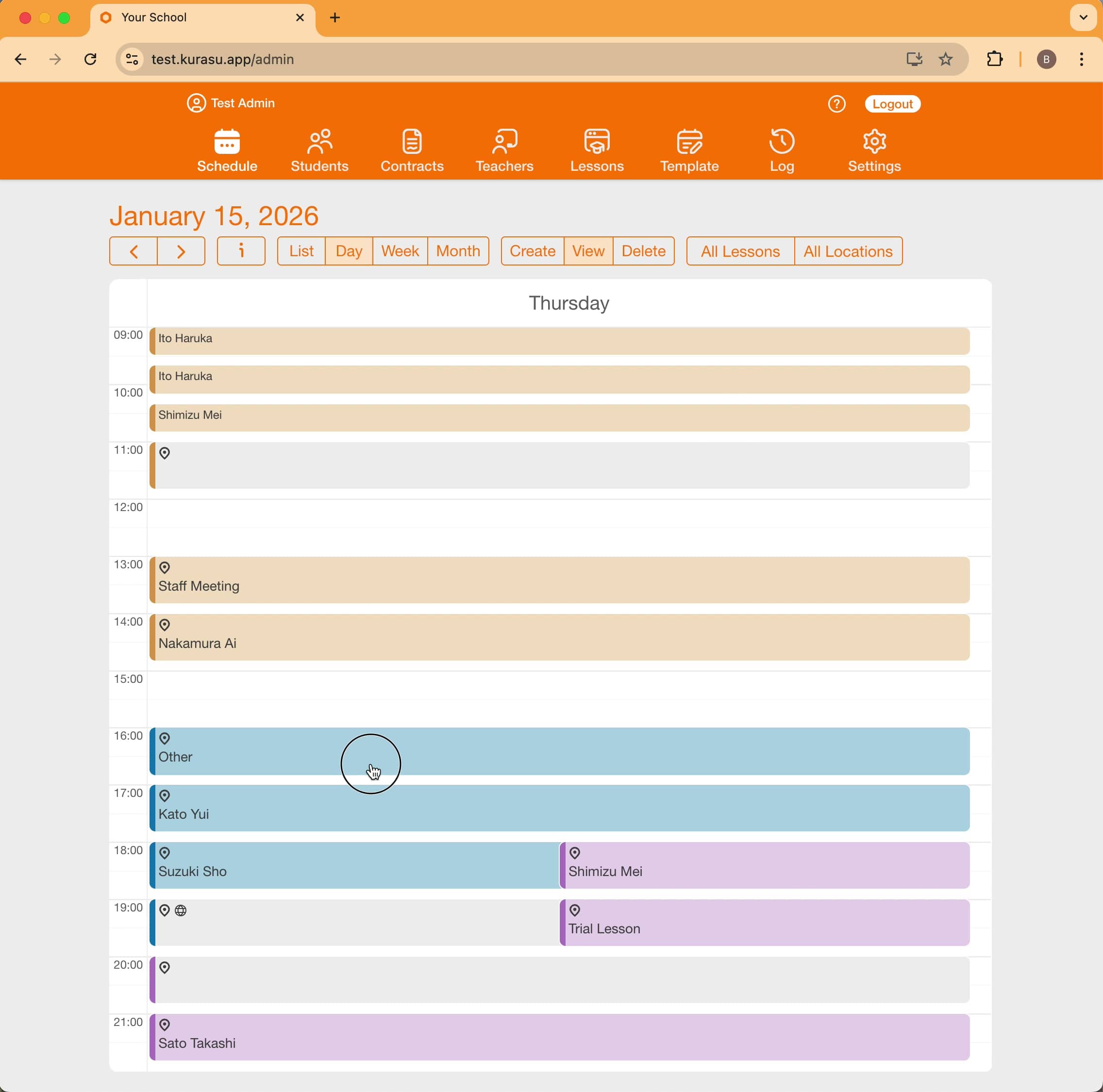 Cancel & Delete Lessons