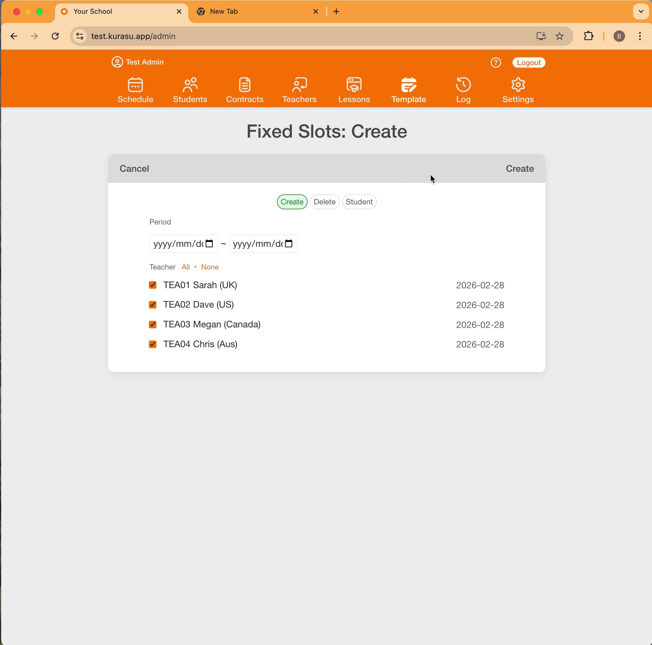 Fixed Student Booking